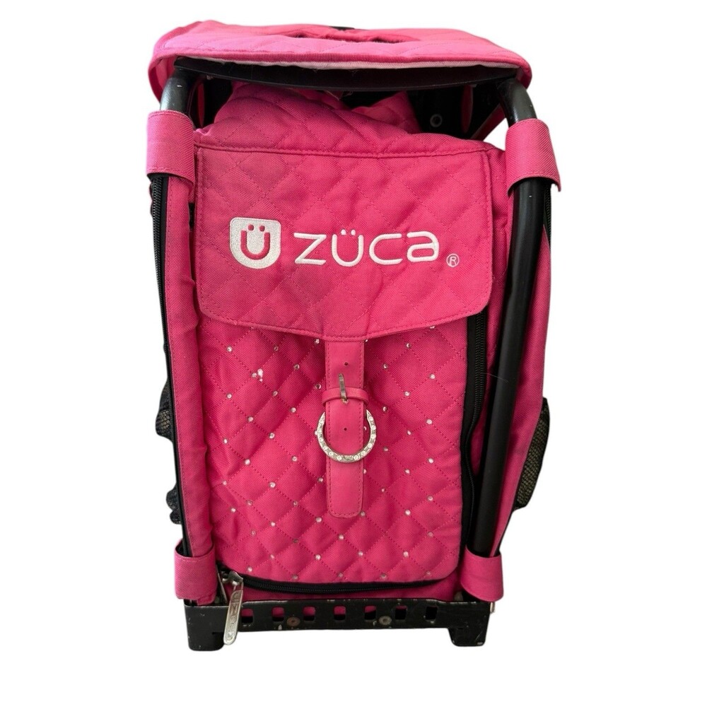 Zuca Rolling Luggage Black Frame With Pink Bag Insert